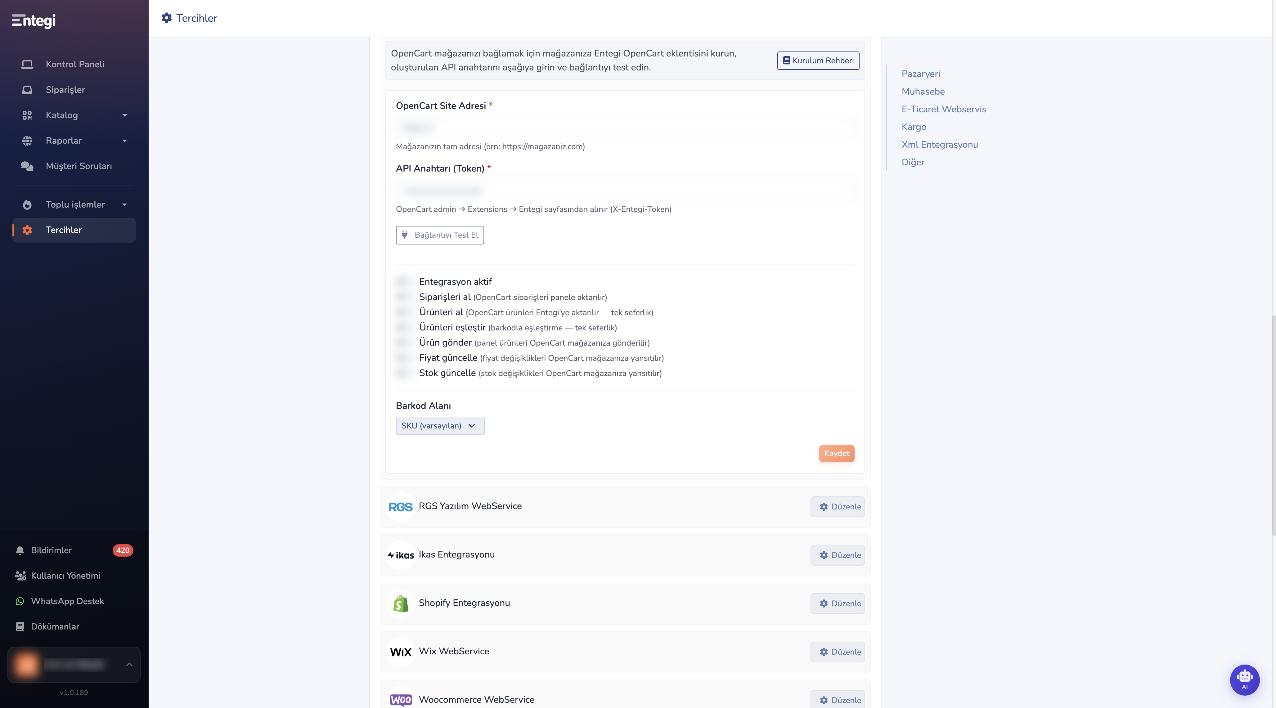 Opencart Ayarları